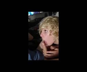 curly haired blond twink sucks dick