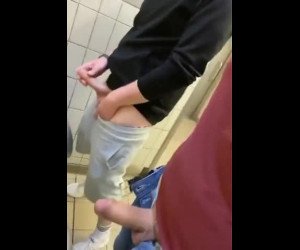 jerking off in restroom