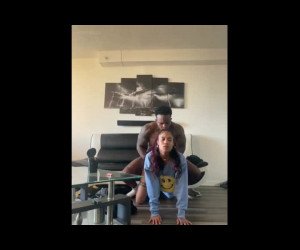 black amateur fucked in the living room